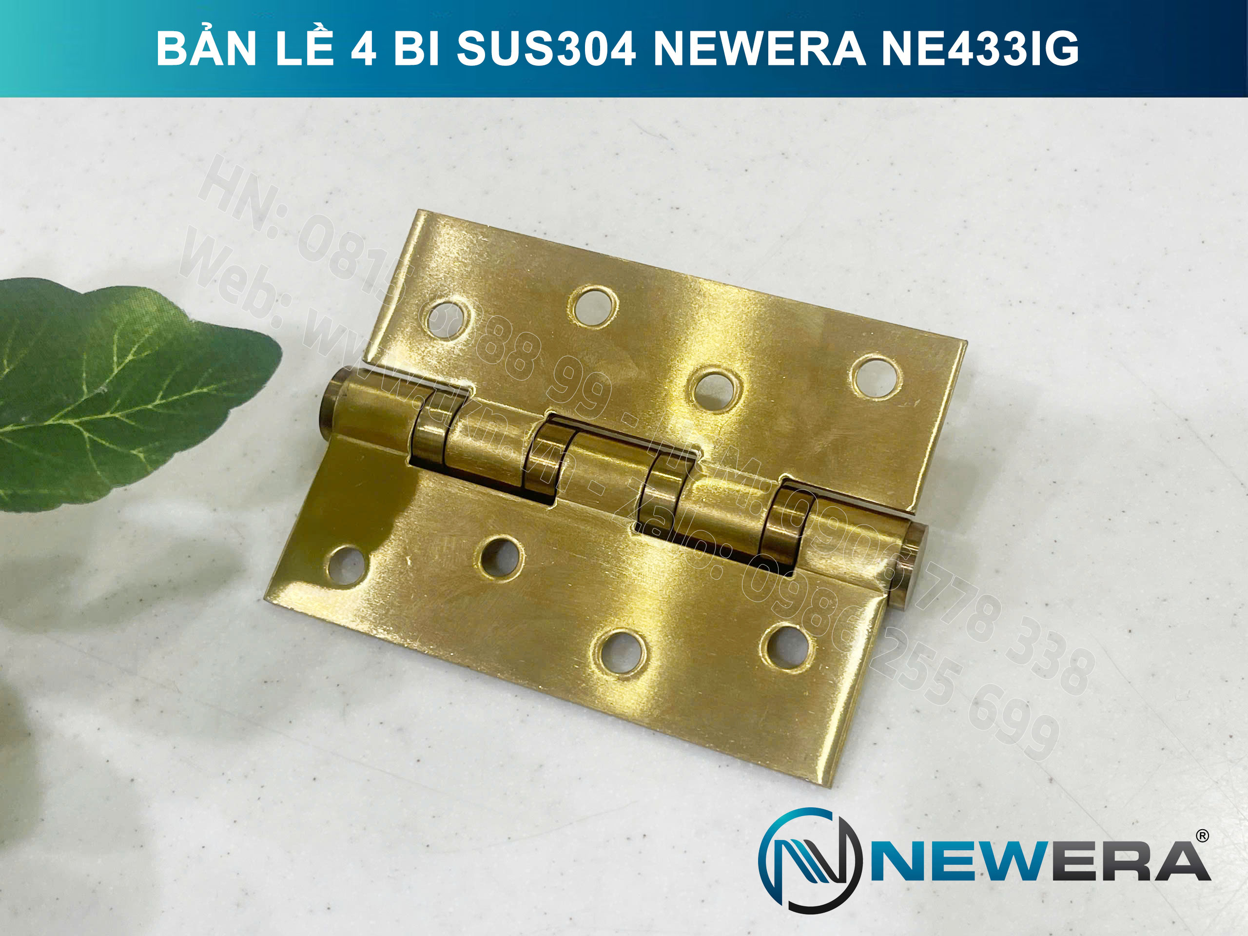 Bản lề 4 bi NewEra inox 304 NE433IG 10