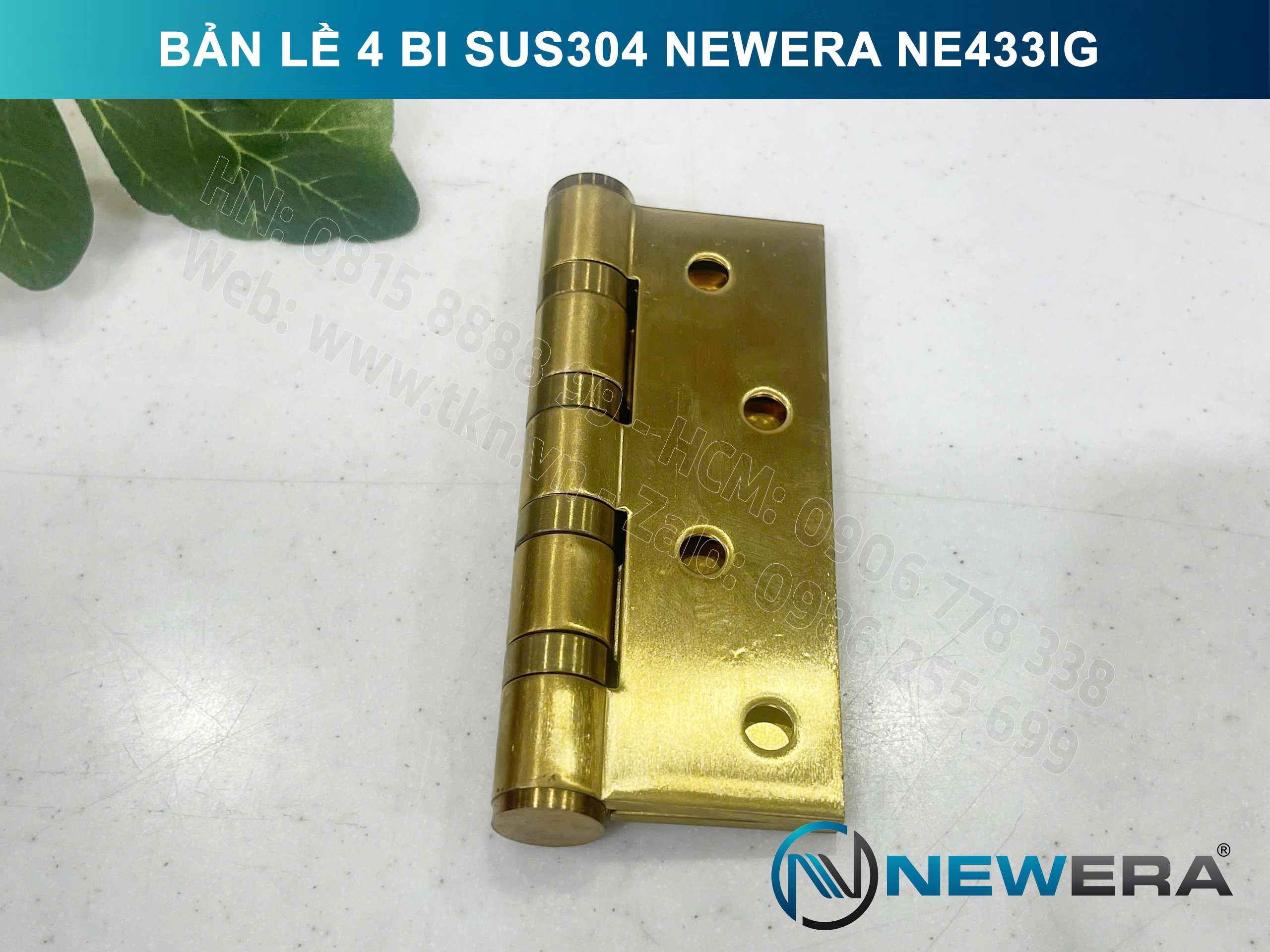Bản lề 4 bi NewEra inox 304 NE433IG 16