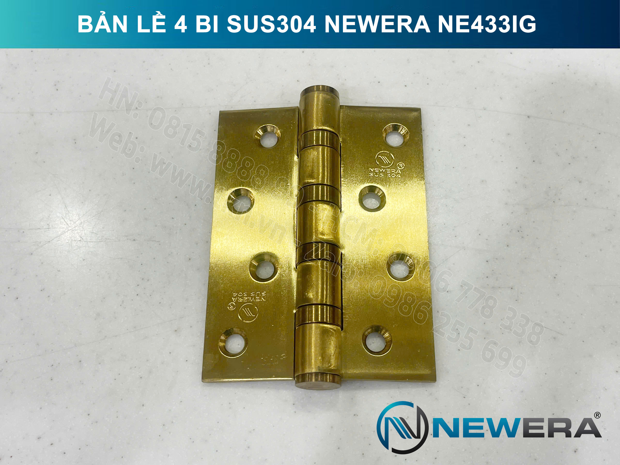 Bản lề 4 bi NewEra inox 304 NE433IG 3