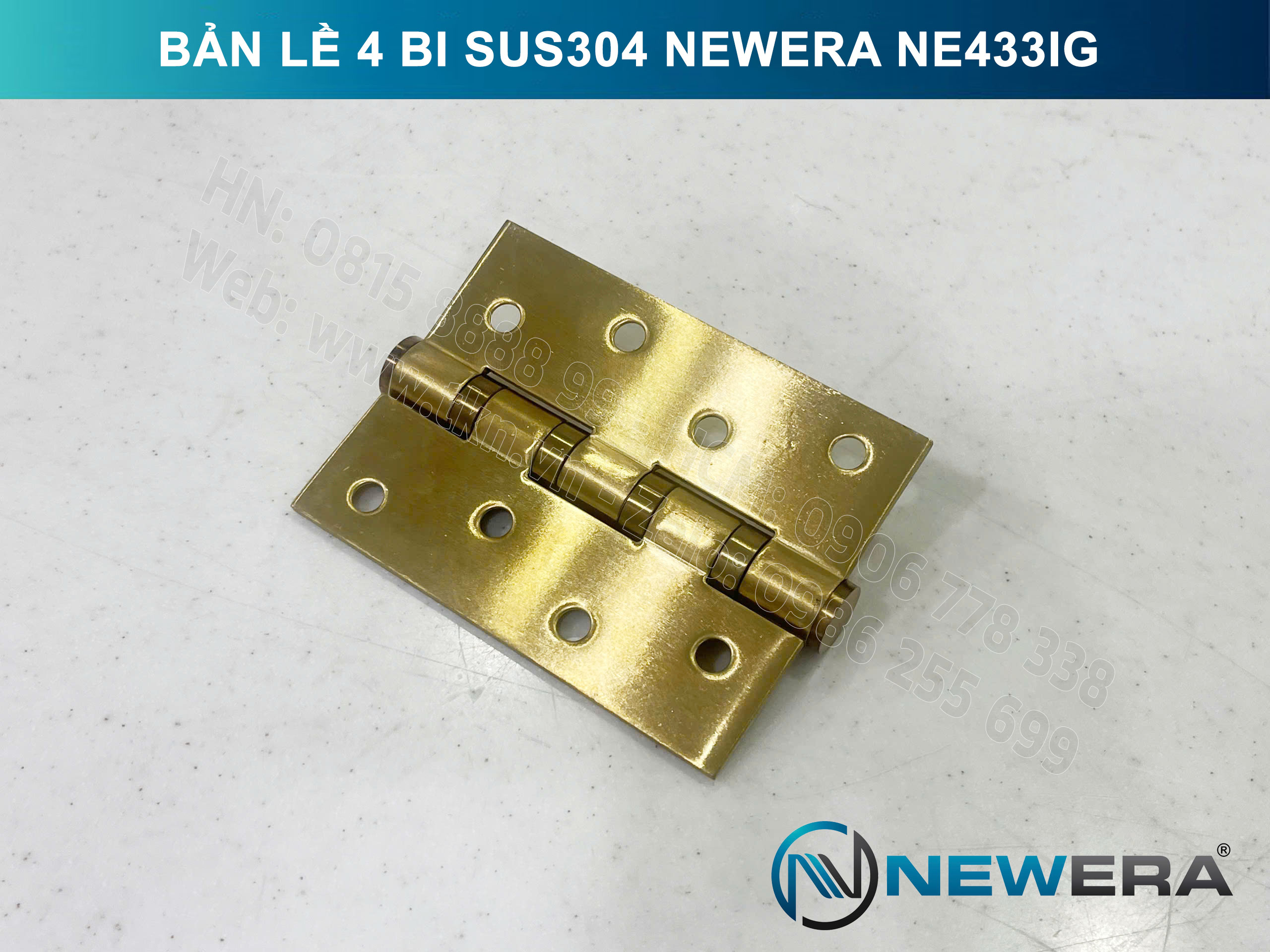 Bản lề 4 bi NewEra inox 304 NE433IG 5