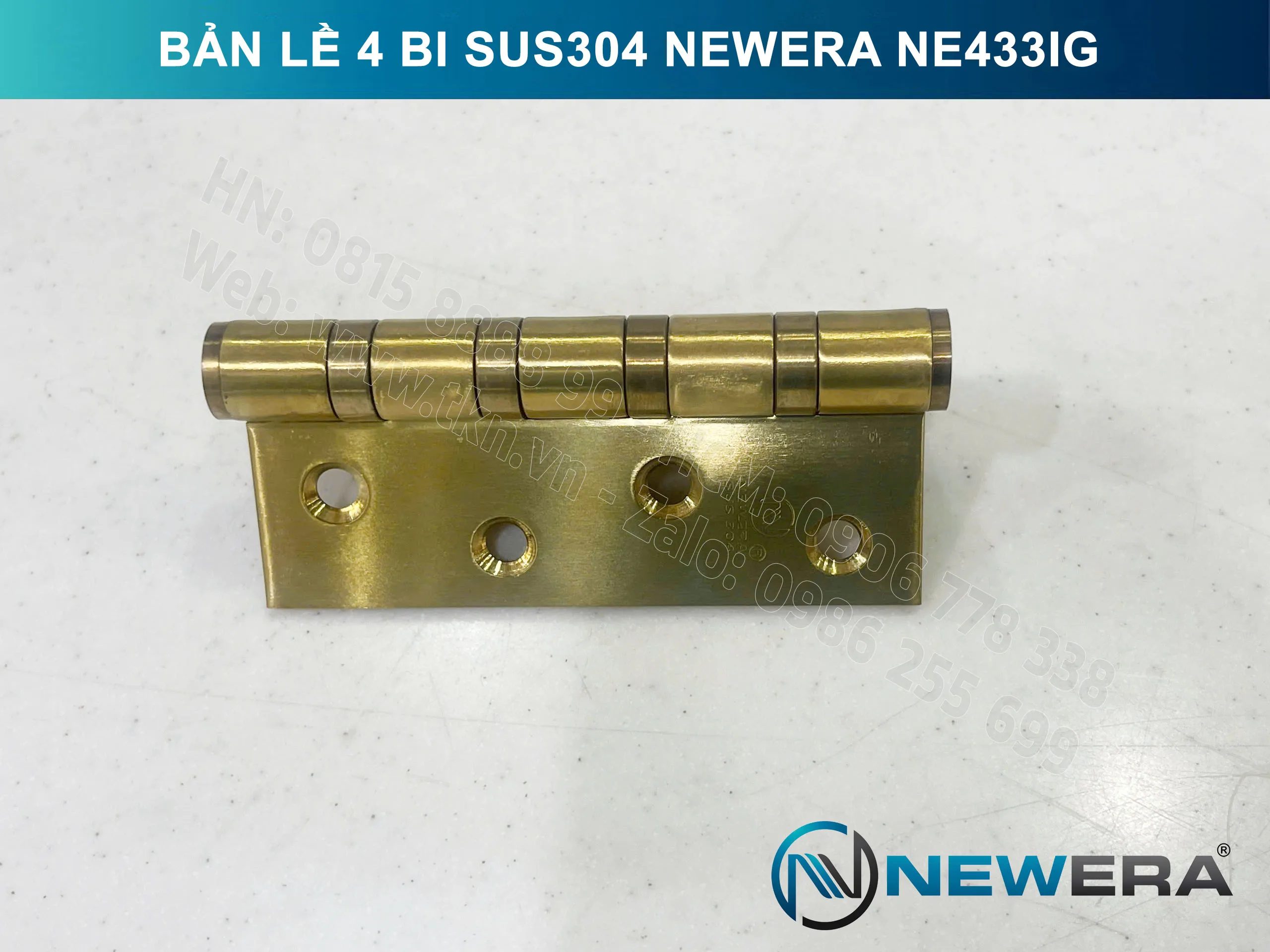 Bản lề 4 bi NewEra inox 304 NE433IG 6