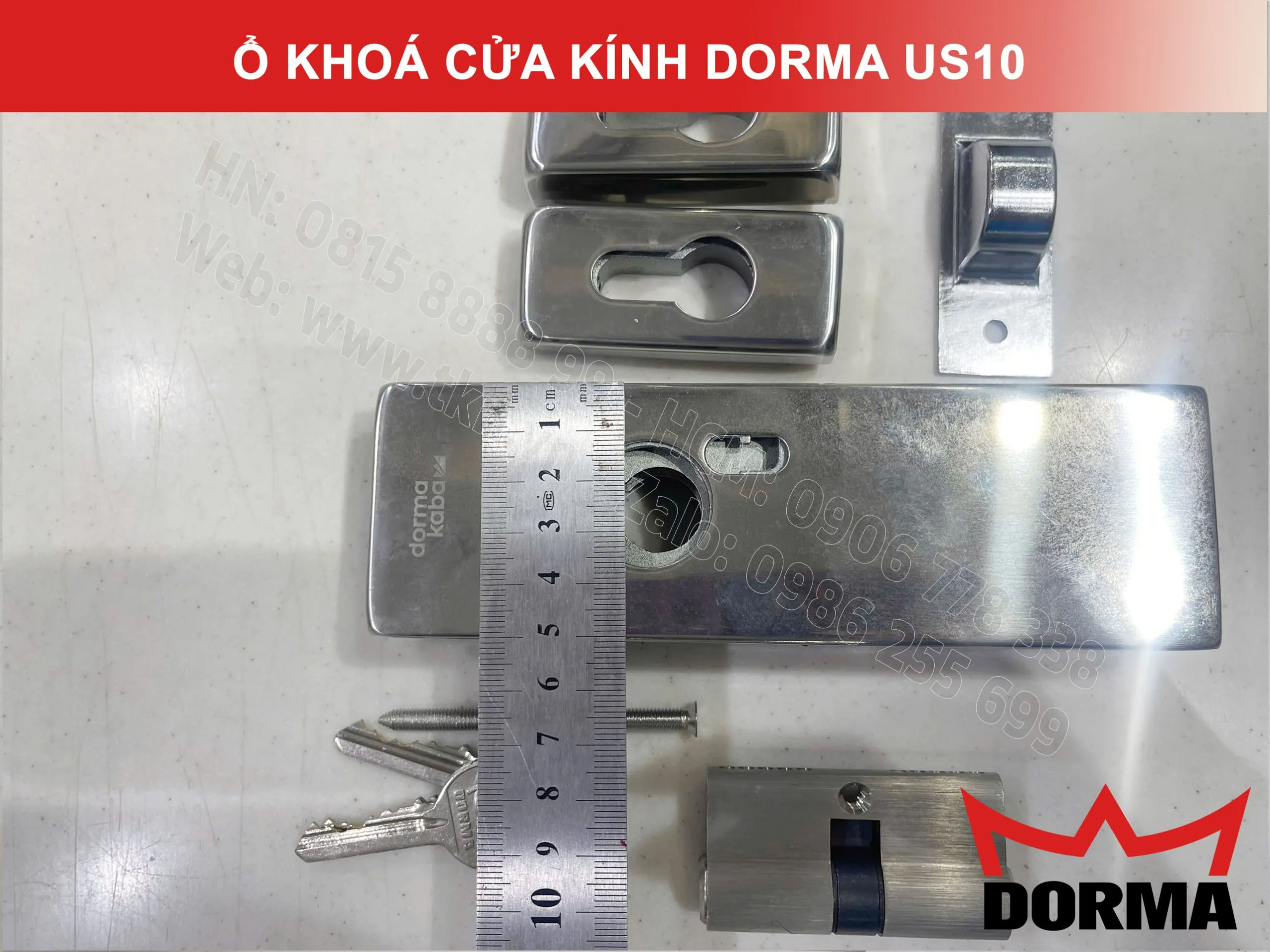 Ổ khóa cửa kính Dorma US10 12