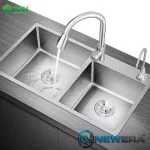 Chậu rửa handmade 2 hố SUS304 cao cấp NE7545HS