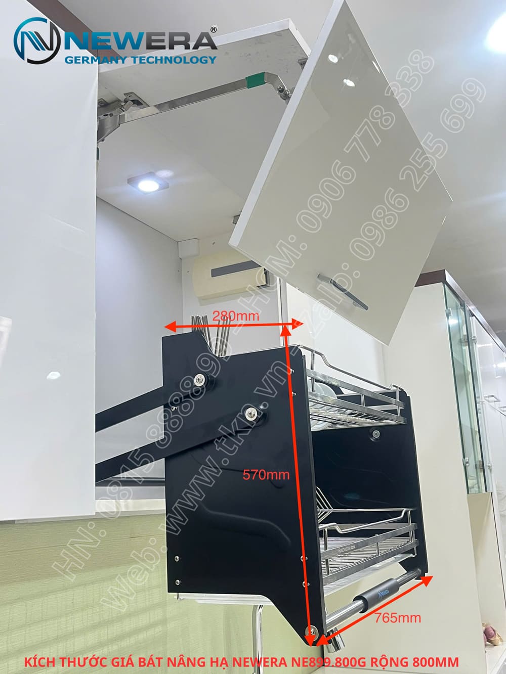 Kích thước giá bát nâng hạ NewEra