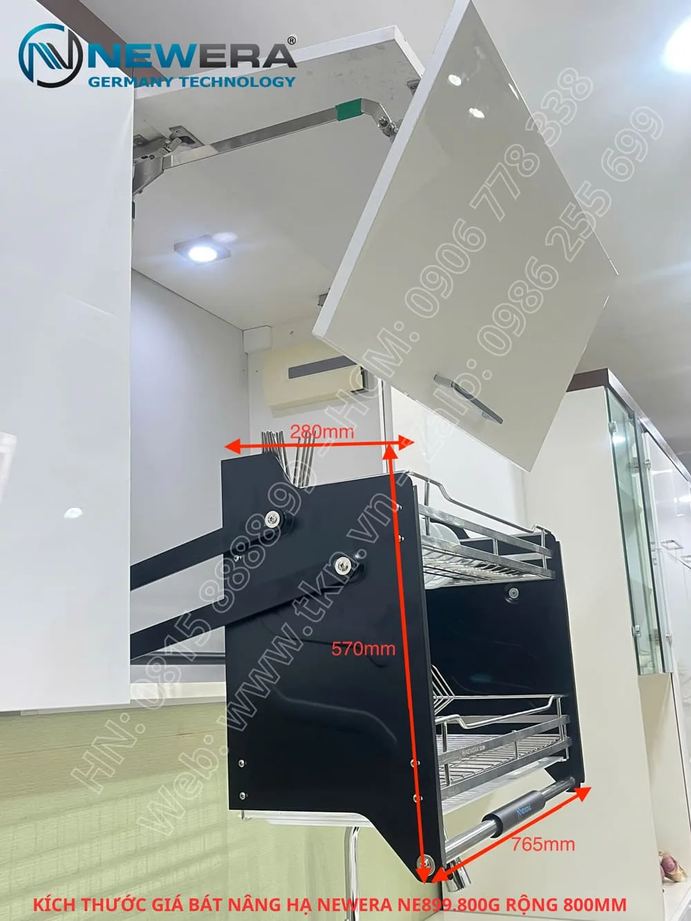 Kích thước giá bát nâng hạ NewEra