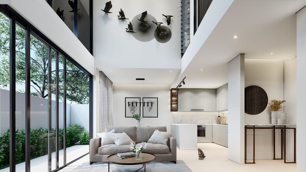 Giải Pháp Cửa Trượt Cho Không Gian Thông Tầng: Thách Thức Về Chiều Cao và Giải Đáp Kỹ Thuật Từ NewEra & Tân Kỷ Nguyên