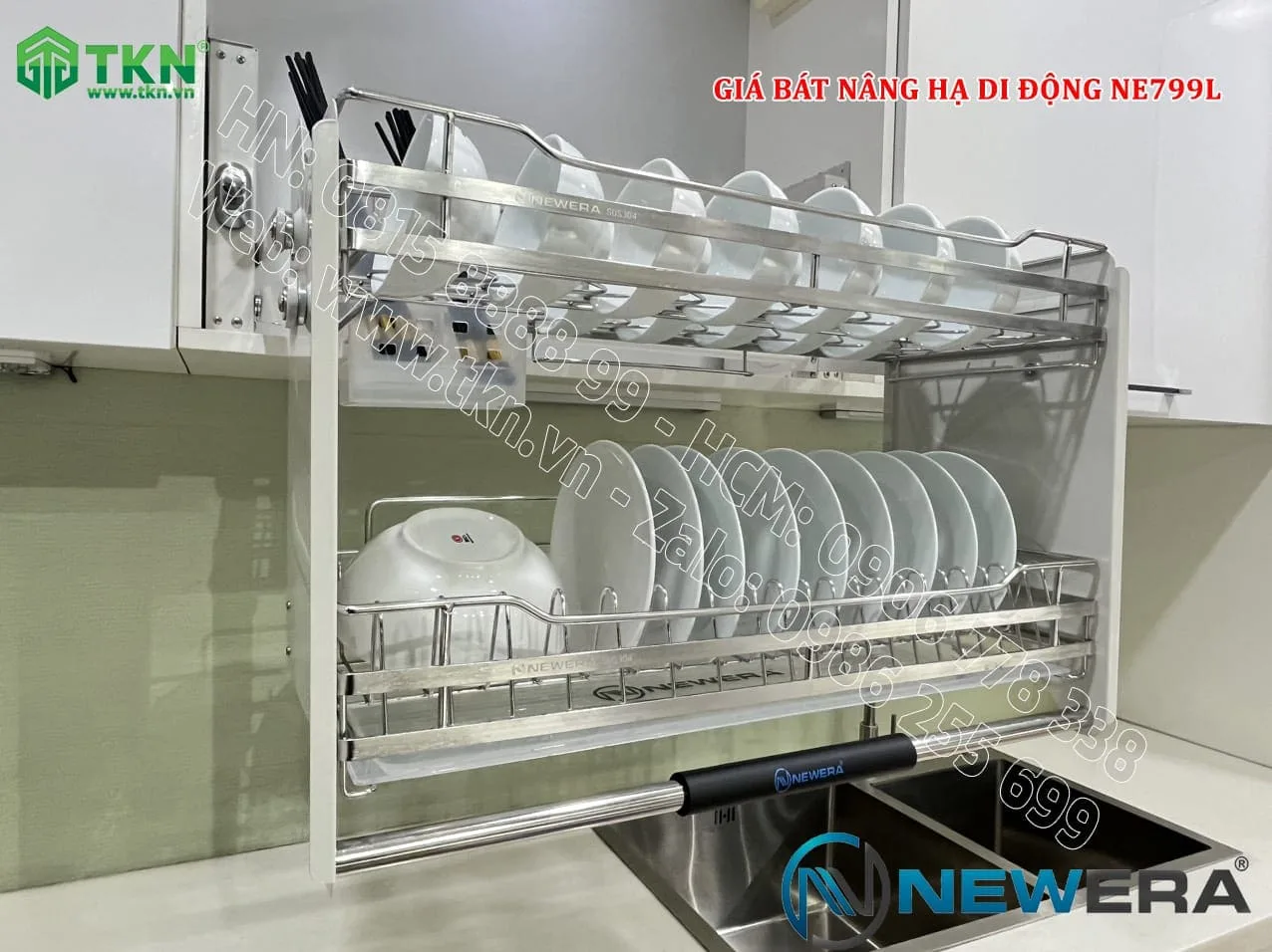 Giá nâng hạ di động NewEra Inox 304 NE789L bảo hành trọn đời