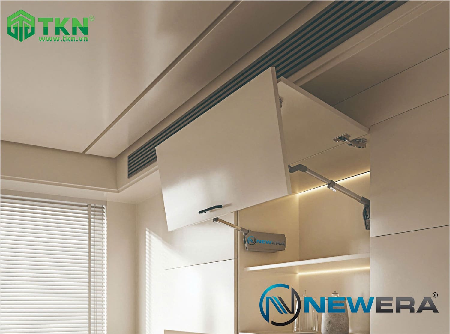 Bộ tay nâng 2 cánh NewEra giảm chấn 700-1000mm NE99.F20L