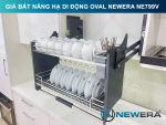 Giá bát nâng hạ di động nan Oval quả trám NewEra 700mm có ống đũa inox 304 NE799.700V