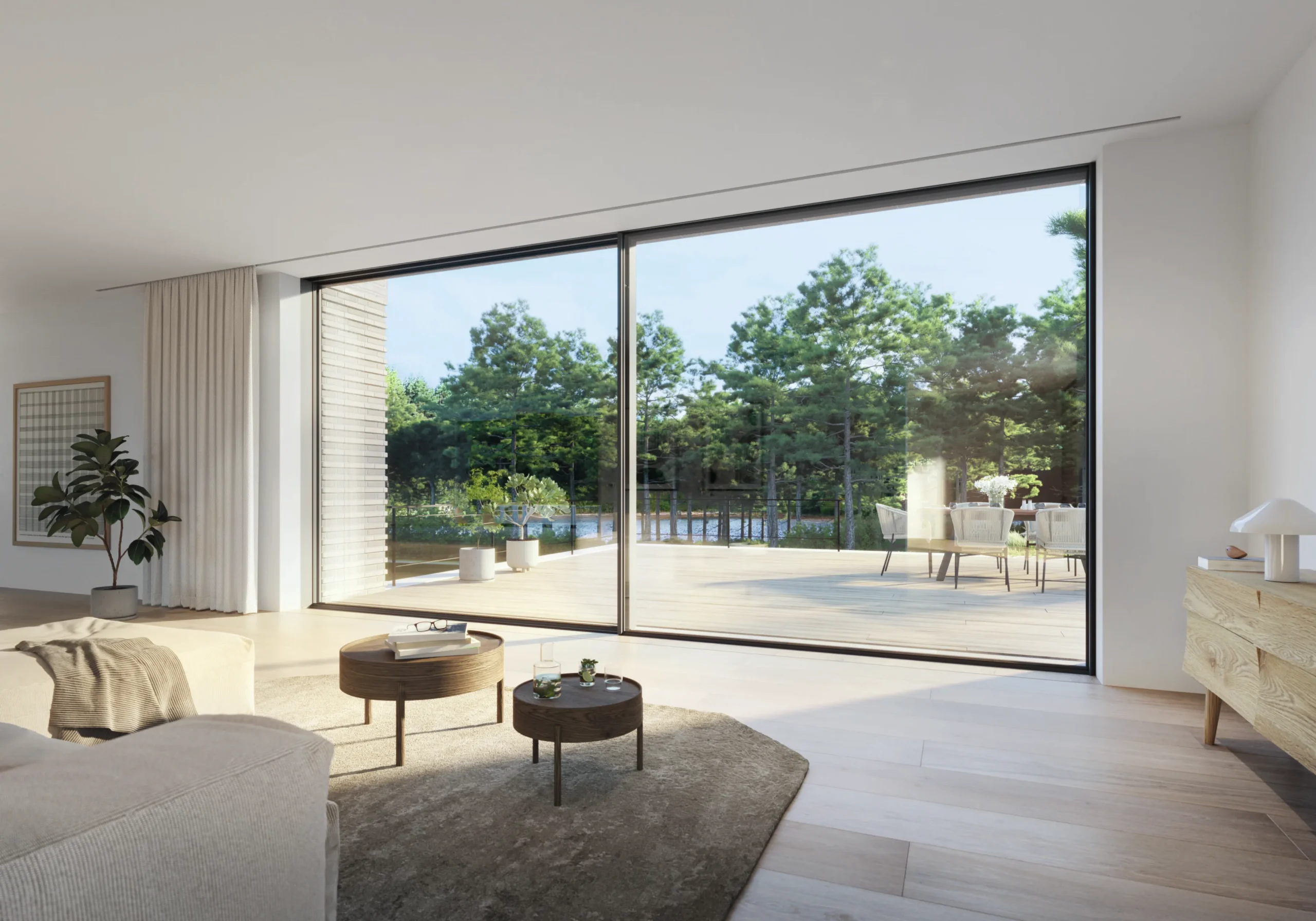 Thẩm Mỹ Tối Giản Tuyệt Đối: Kỹ Thuật Thi Công Cửa Trượt Không Khuôn Bao (Frameless) Với Phụ Kiện NewEra