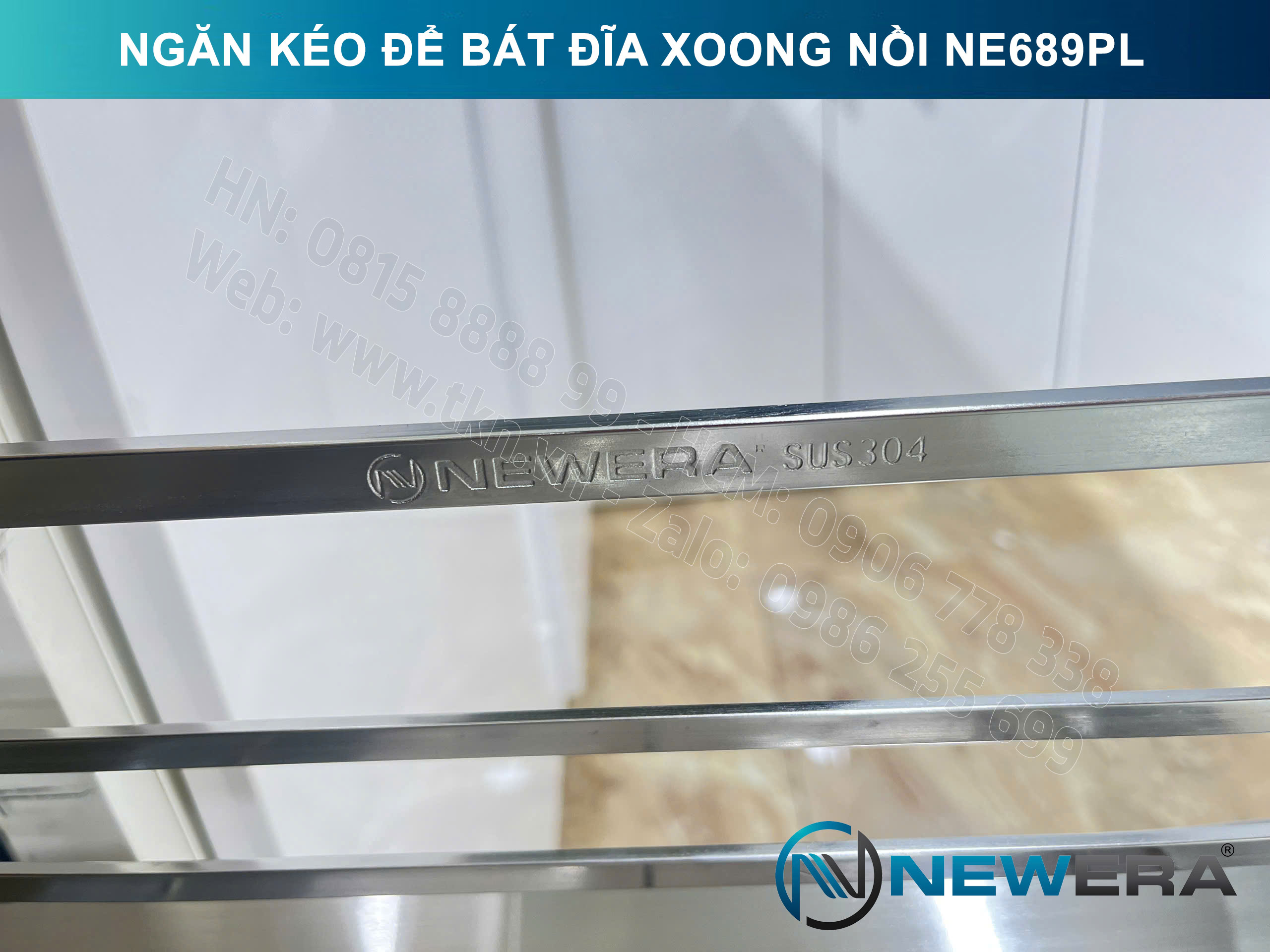 Giá để bát đĩa, xoong nồi NewEra 600mm inox 304 cánh kéo hoặc cánh mở nan dẹt NE689.600PL 8