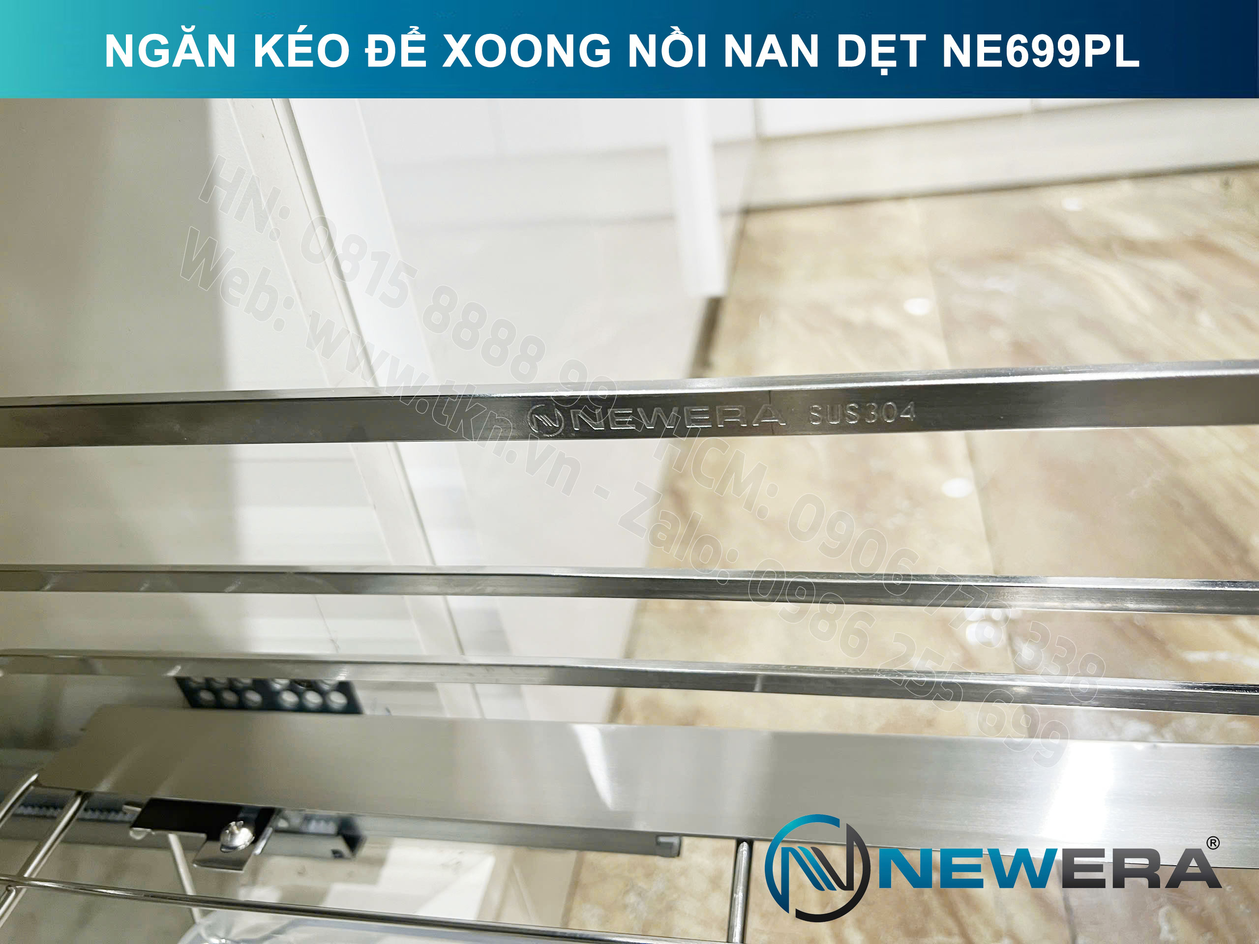 Giá để xoong nồi NewEra 600mm inox 304 cánh kéo hoặc cánh mở nan dẹt NE699.600PL 9